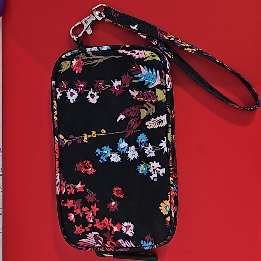 NWOT Vera Bradley Wristlet, Midnight Wild Flowers Pattern